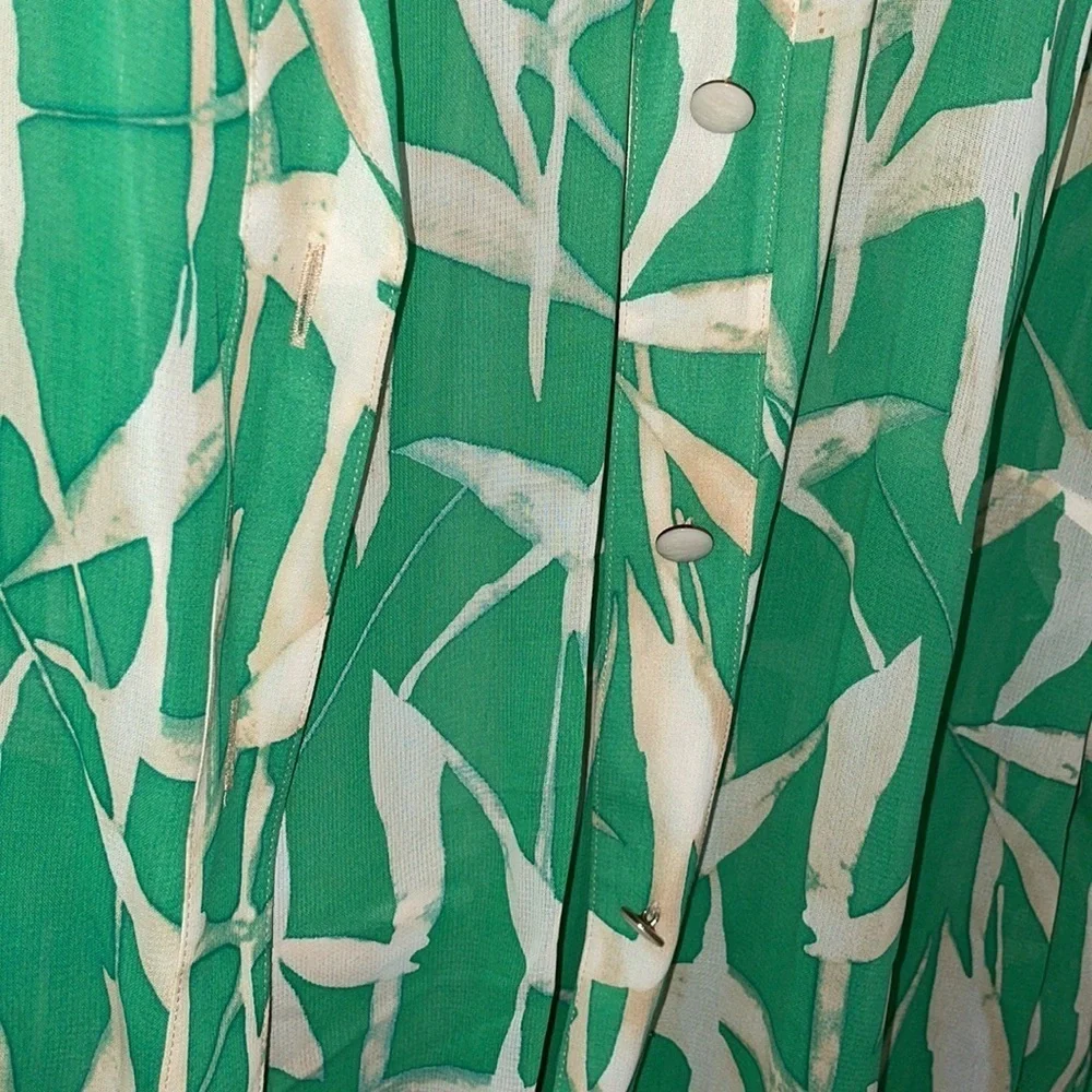 Anne crimmins for umi collection bamboo green flow top skirt two piece set SILK